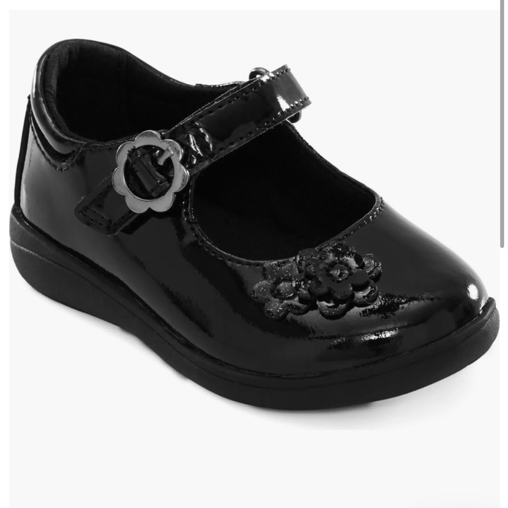 Stride Rite Holly Mary Jane black leather Shoes- Toddler size 11.5 - Picture 2 of 5